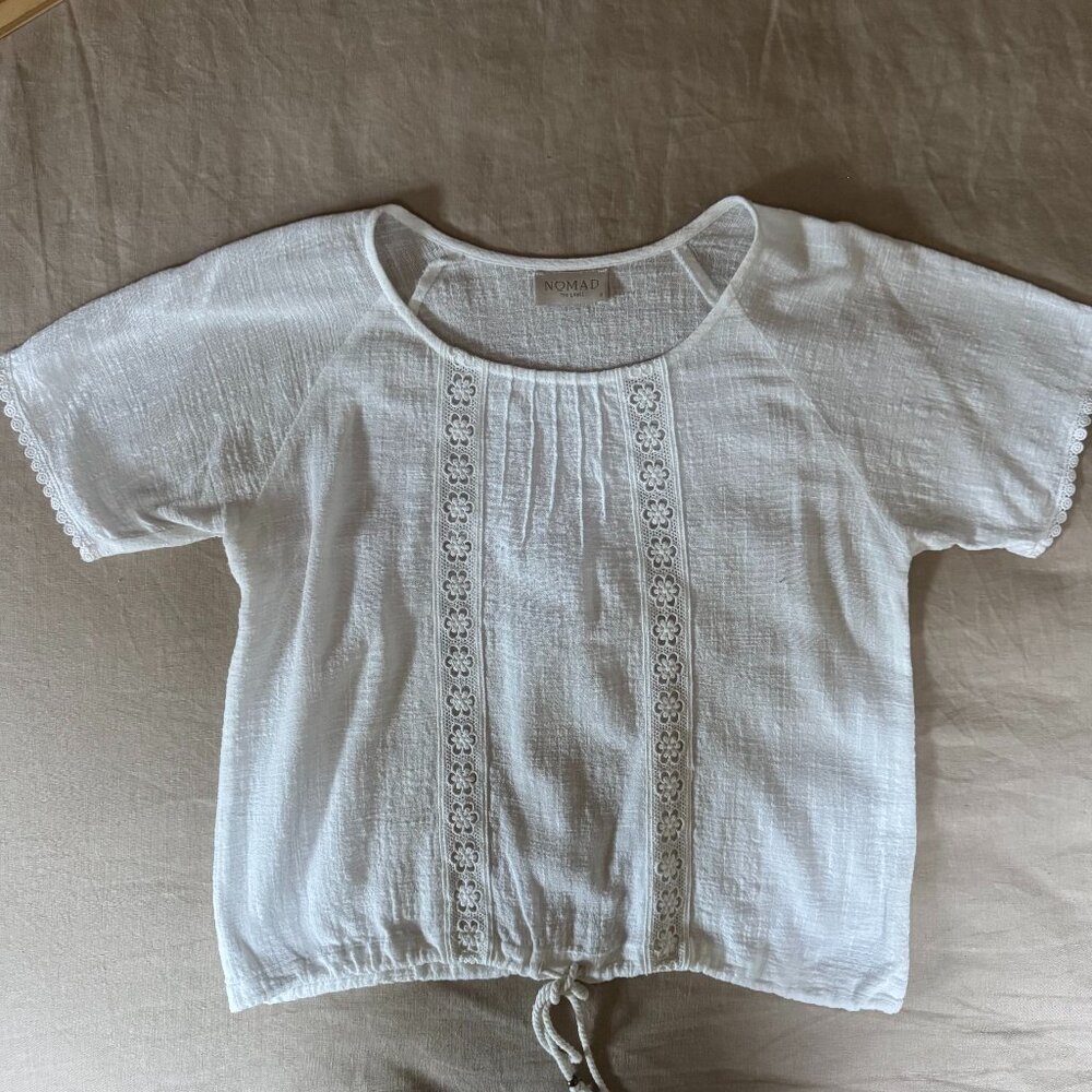 Nomad the Label Daisy Organic Cotton Blouse in Ivory - Picture 2 of 5